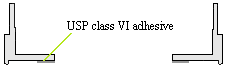 glass bottom dish diagram :USP class VI adhesive